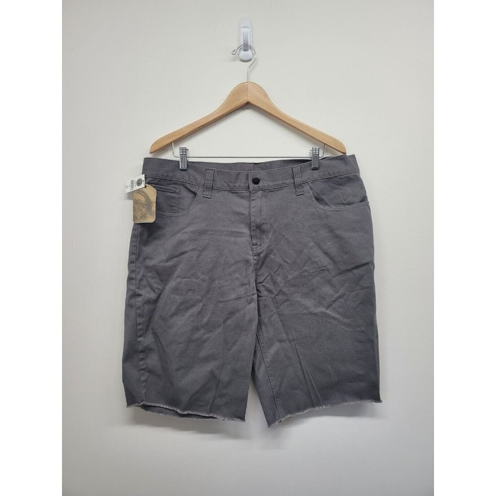 Burnside Mens Shorts Size 40 Gray Grey Flat Front Raw Edge Hem NWT NEW